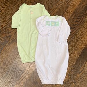 Baby Sleep Gowns in Green and White